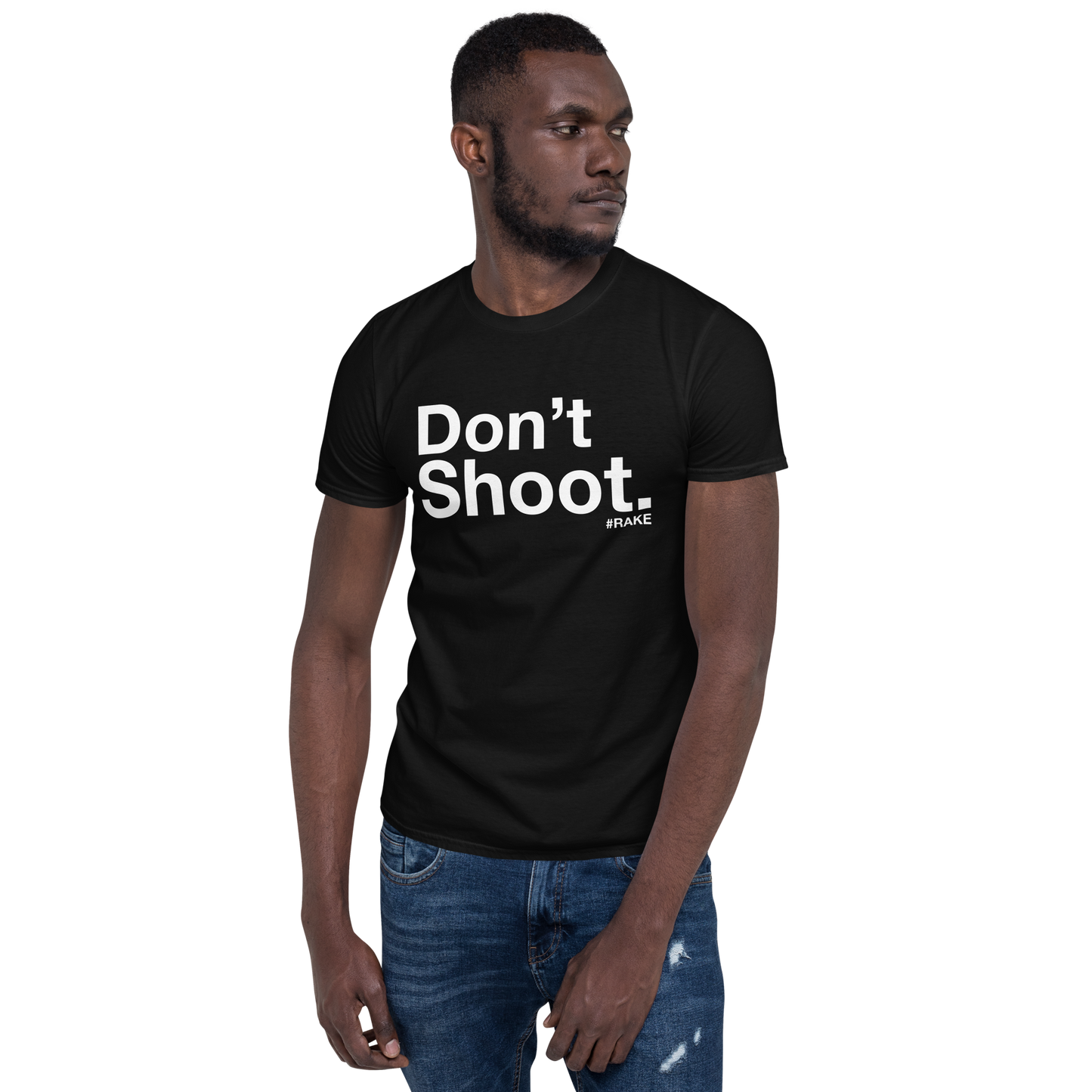 person wearing Don't Shoot Short-Sleeve Unisex T-Shirt